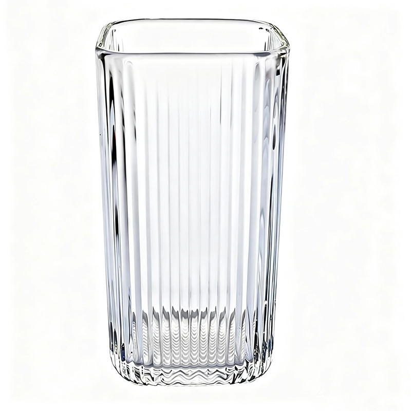 方口条纹玻璃直杯